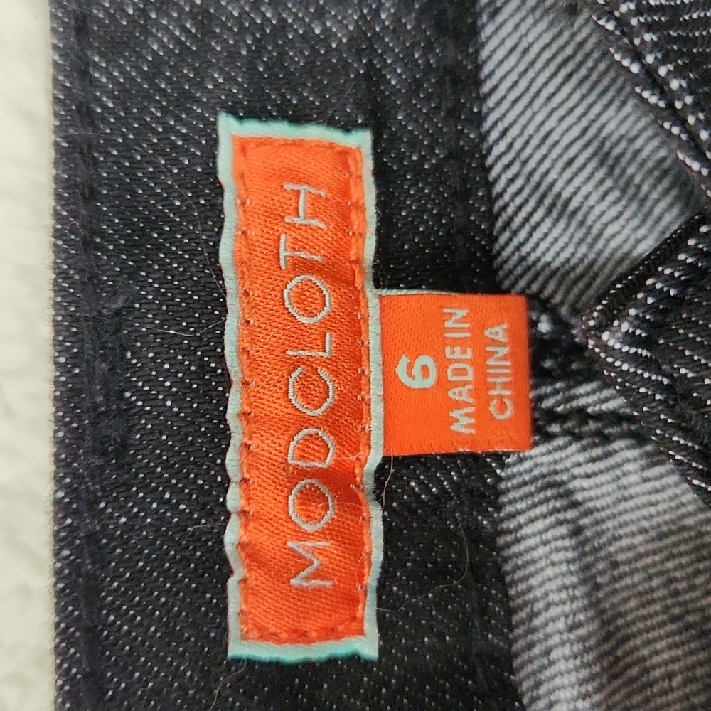 Modcloth High Rise NWOT Black Jeans Skinny Waist Size 6/27 Button Fly - Picture 3 of 13
